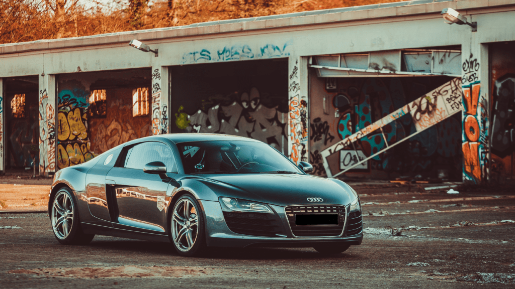 Audi R8 parked in the street